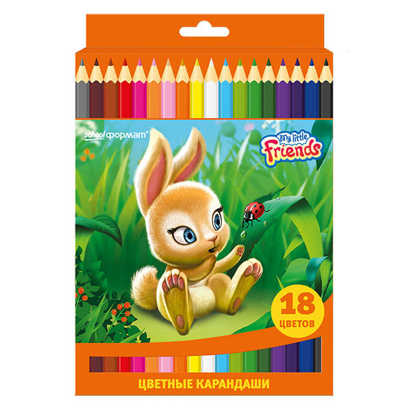 Цветные карандаши. 18 цветов. My Little Friends