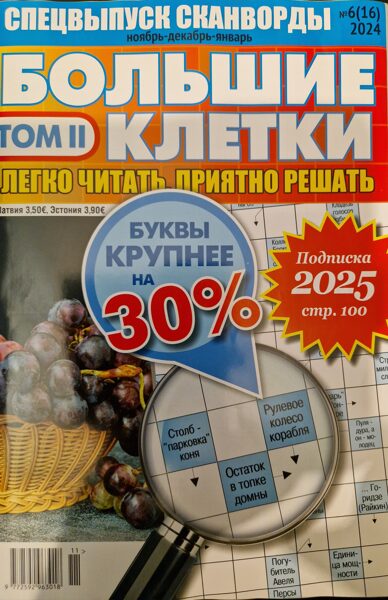Большие клетки. Нр6 Том II ноябрь-декабрь-январь 2024/2025