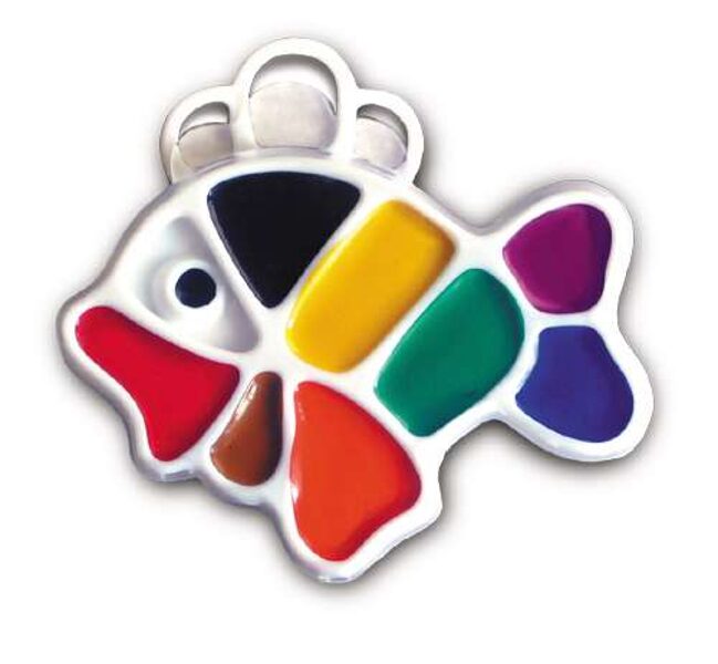 Акварель "Рыбка" 9 цв. без кисти