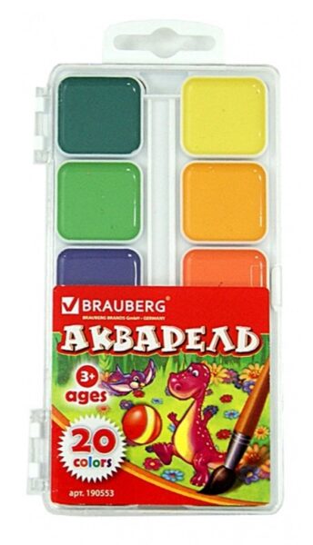 Краски акварельные медовые полусухие (20 цветов)