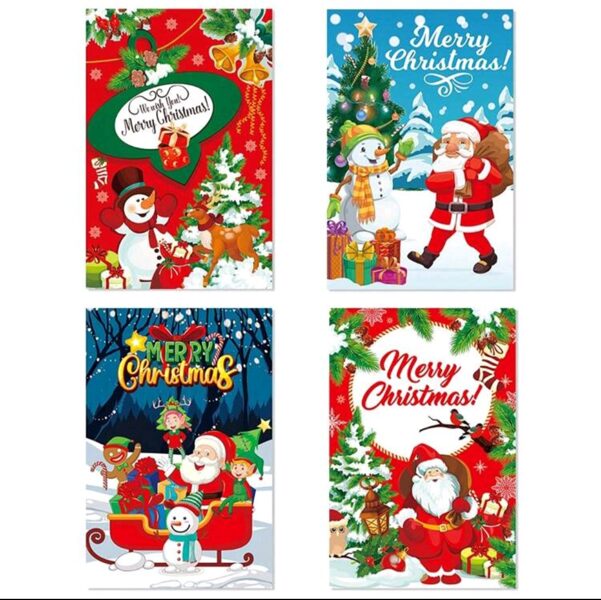 Набор рождественских наклеек на бутылку вина. 8шт